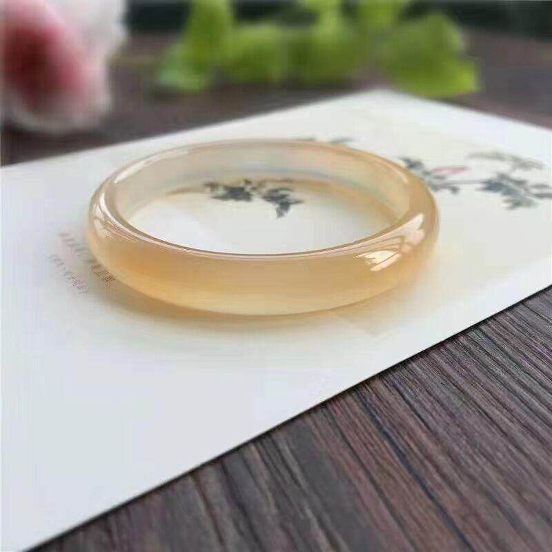 极速手镯玛瑙天然玉髓条镯子玉镯女冰蜜糖圆N冰种高荔枝冻原色色