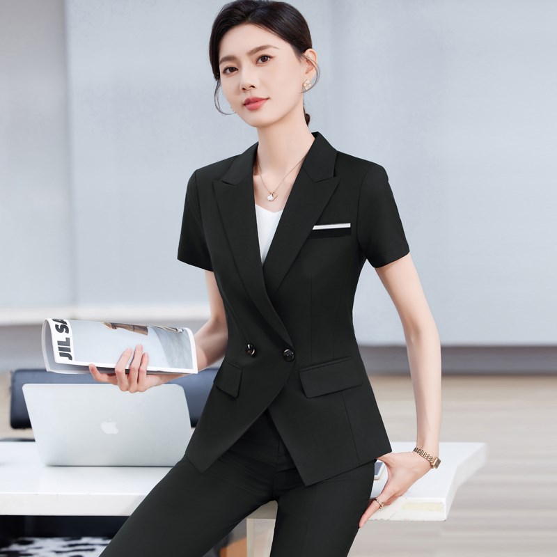 极速职业装套装女20o25夏季新款短袖西装外套女珠宝店酒店前台工