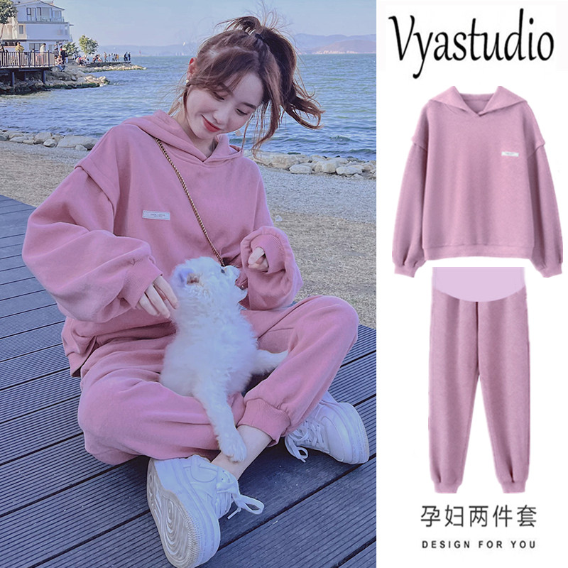 新品孕妇春装套装时尚款春秋2025新款春季外穿运动裤子.休闲卫衣