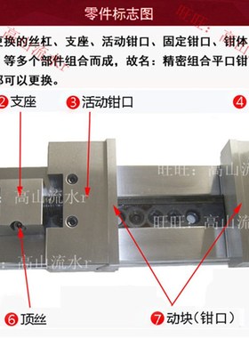 极速GT853精密组合平口钳钳口动块CENC配件台虎钳钻磨铣床加工中
