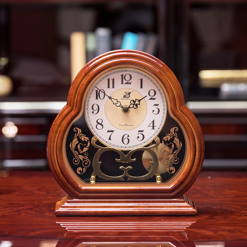 极速客厅台钟新中式古典静音座钟复D古摇摆时钟表玄关酒柜博古架
