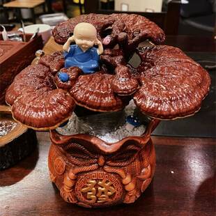 极速。活灵芝盆栽l花盆大灵芝摆件灵芝盆景摆件赤灵芝灵芝菌