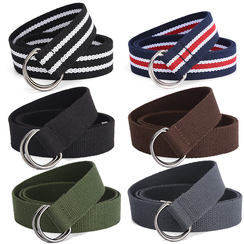 极速加长双环扣帆布腰带男士皮带女韩F版青少年牛仔裤带军训学生