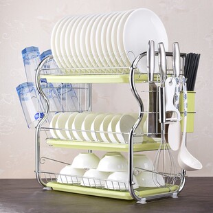 新品Three floors of the kitchen shelfH table cupboard bowl r