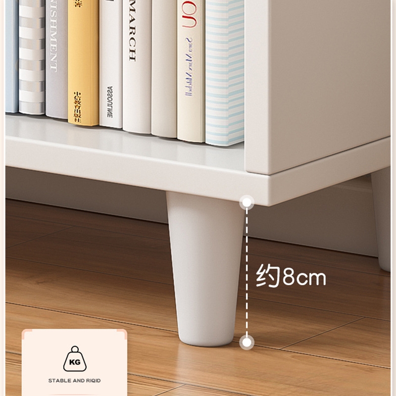 极速简易实木书架l落地置物架矮书柜简约格子柜家用客厅储物柜收