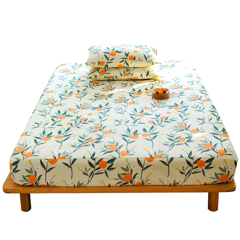 极速小清新文艺风床单枕套s三件套春夏全棉1.8m双人床笠款单件床