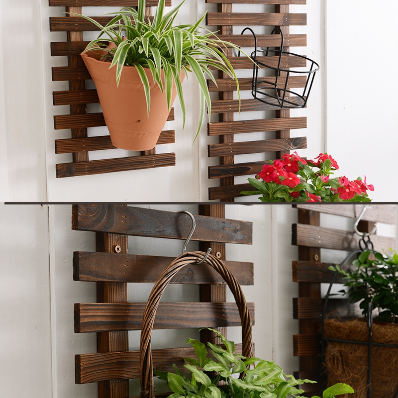 极速【四件套】壁挂式花盆架客厅阳台花架挂式悬挂实木Z客厅庭院