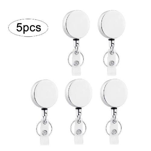 新品5PCS ID Card Holder Hangzing Buckle 4CM Metal Wire Rope
