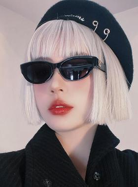 极速太阳眼镜女抗kUV个性黑色窄框太阳眼镜科技感配饰级感欧美时