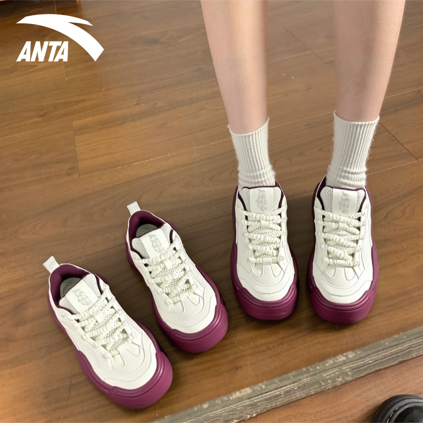 安踏女鞋波浪鞋2025新款休闲板鞋