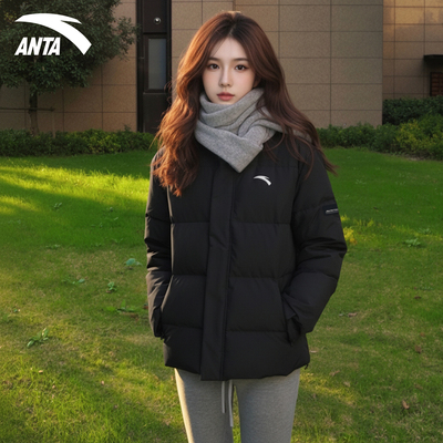 安踏羽绒服女短款轻便面包服