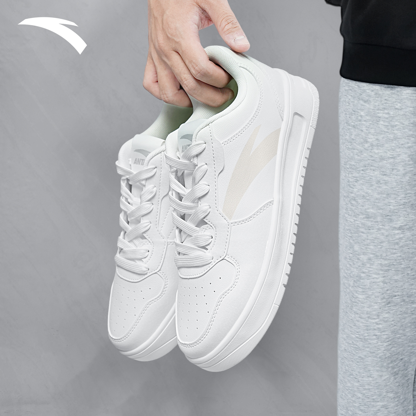 安踏男鞋板鞋经典秋季小白鞋