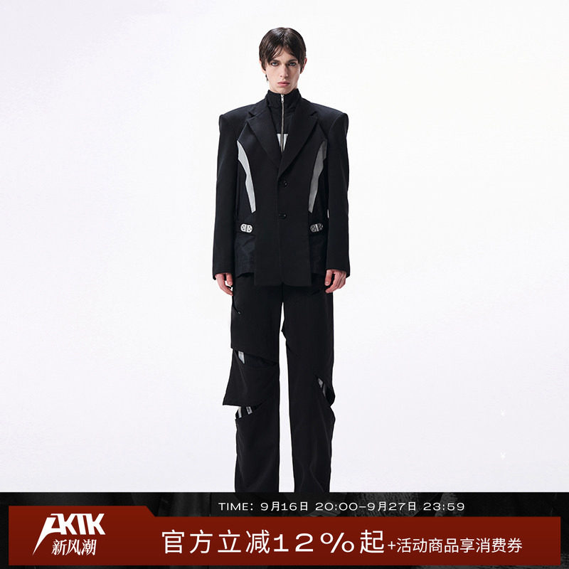 AKTK/ANNK 春夏新款 小众设计 假两件镂空拼接西装图片