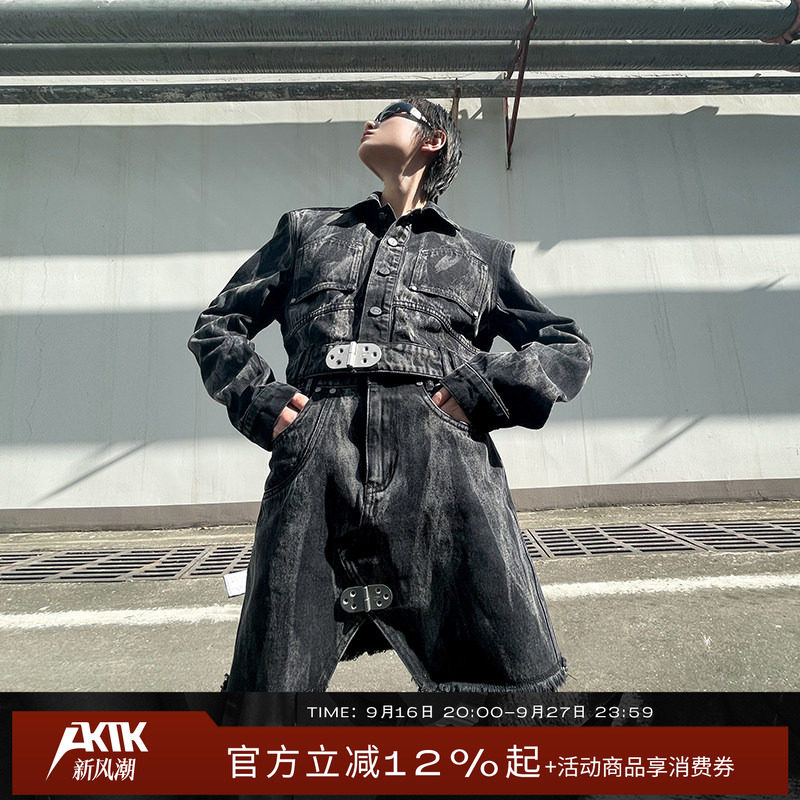 AKTK/ANNK 半裙 春夏新款 原创设计 金属扣前开叉牛仔短裙图片