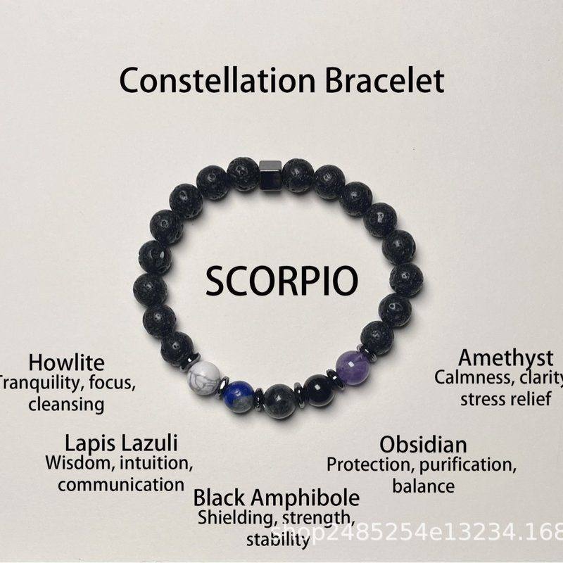 亚马逊跨境十二星座天然水晶设计款手链串珠新款天然石珠子男女,饰品/流行首饰/时尚饰品新,手饰/手串,淘宝优惠券,粉丝福利购,淘宝优惠卷