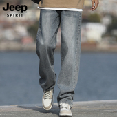 SPIRIT吉普牛仔裤 男款 2025新款 JEEP 秋冬直筒宽松休闲阔腿长裤 子
