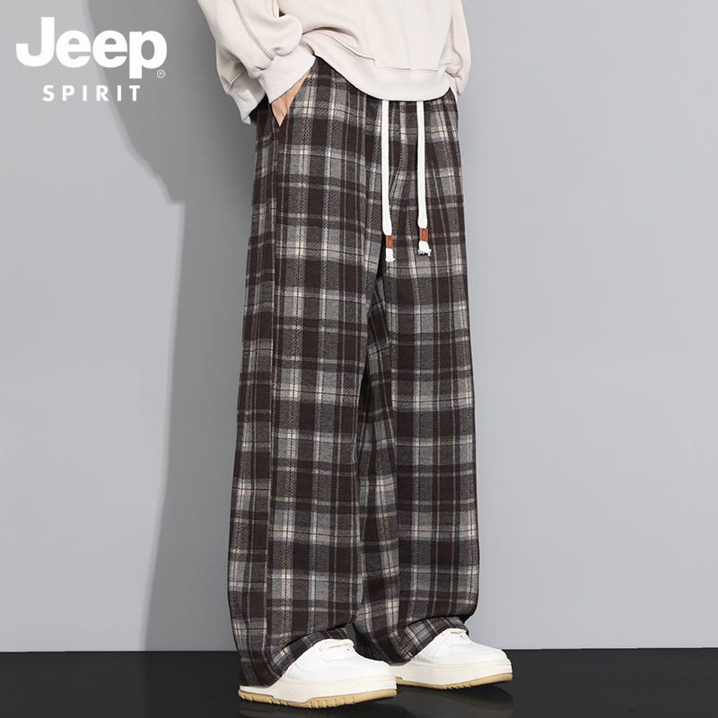 吉普长裤宽松直筒基础大众休闲裤