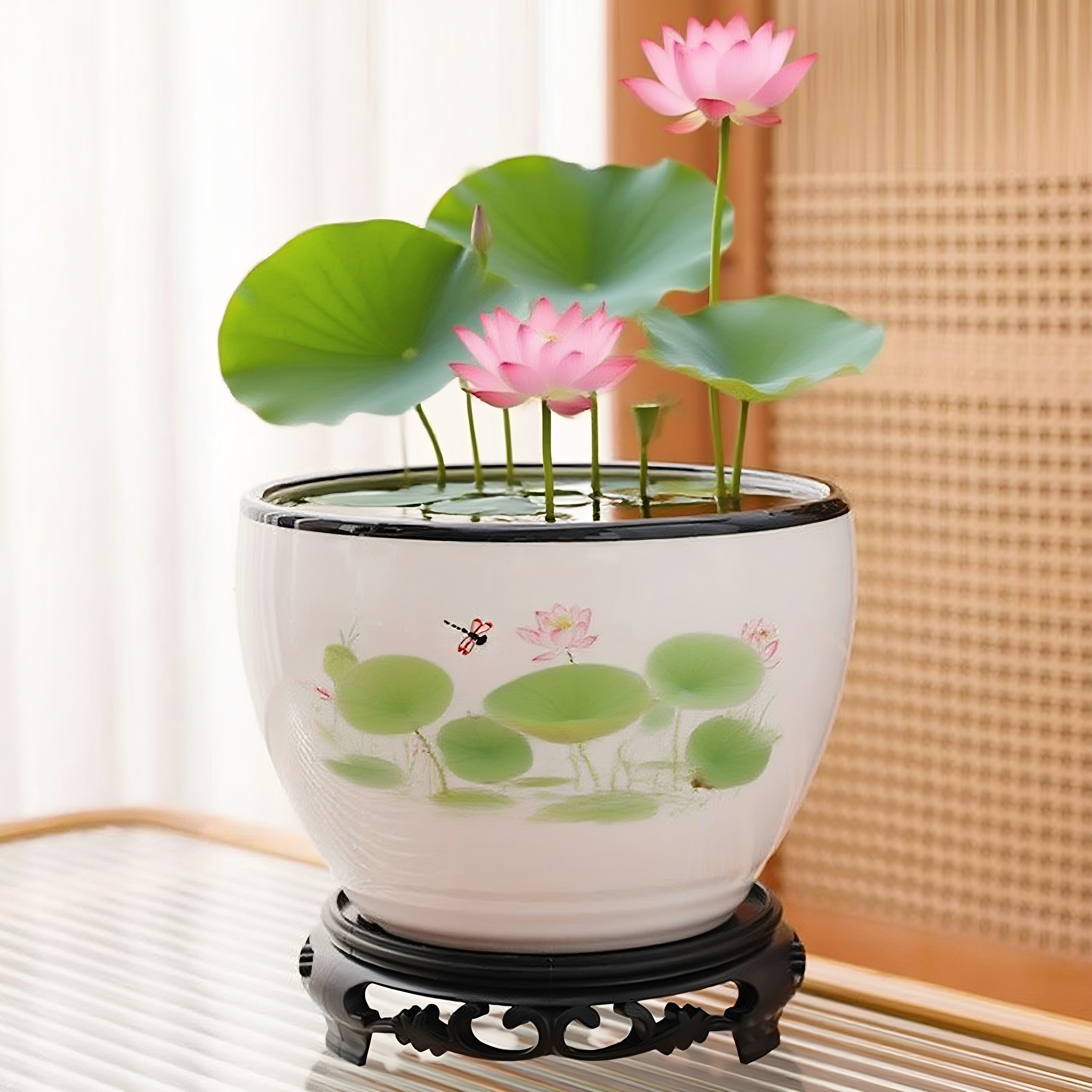 水培花盆陶瓷器皿大号家用铜碗莲