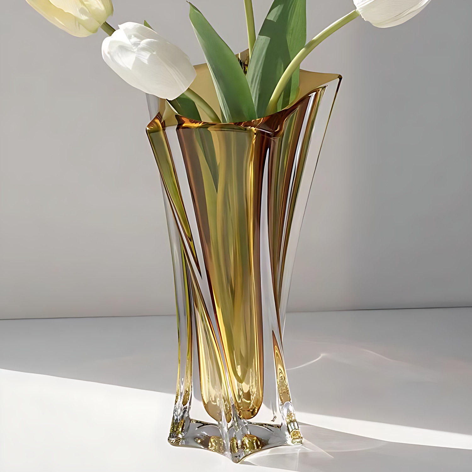 不规则星芒玻璃花瓶透明插花加厚