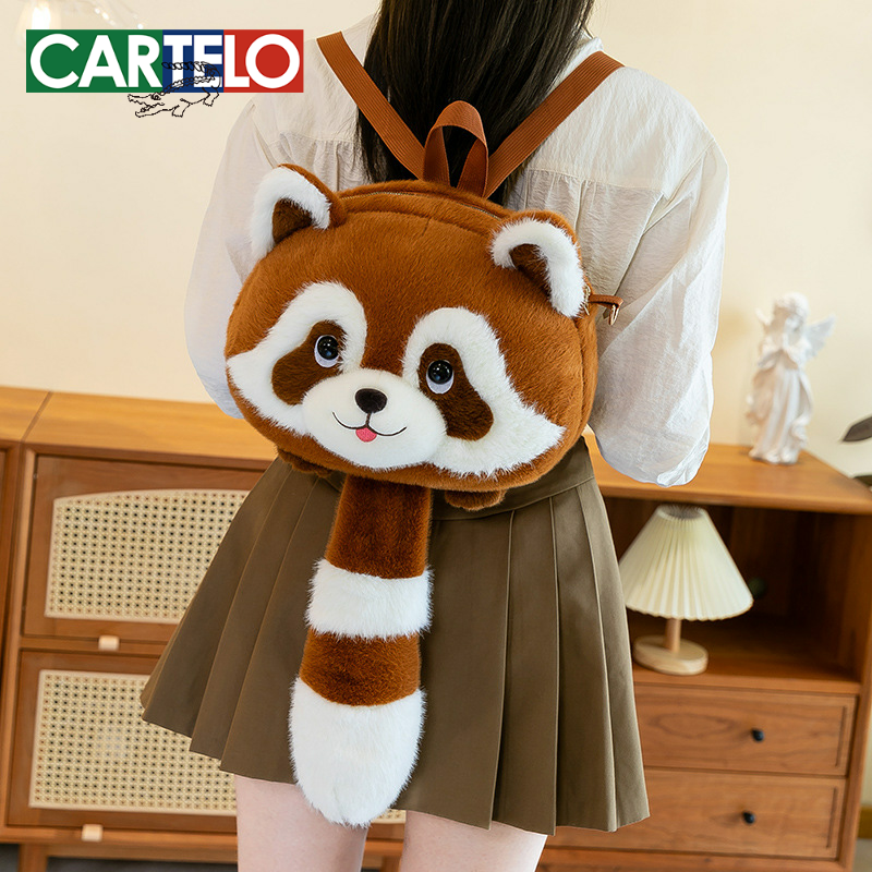 网红浣网红浣熊毛绒背包创意造型