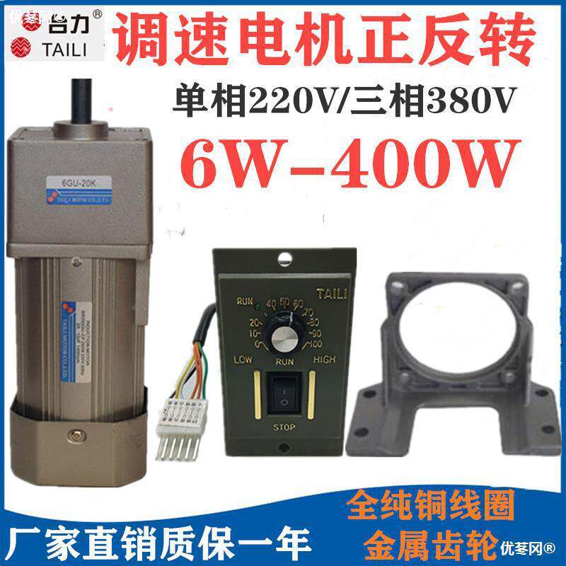 220V减速电机微小型家用两相电机马达60W120W250W400调速电机低速