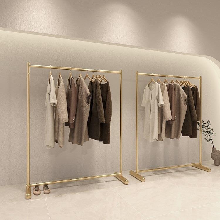 服装店展示架落地式挂衣架简易阳台晾衣架晾衣杆晒衣架室内挂衣杆