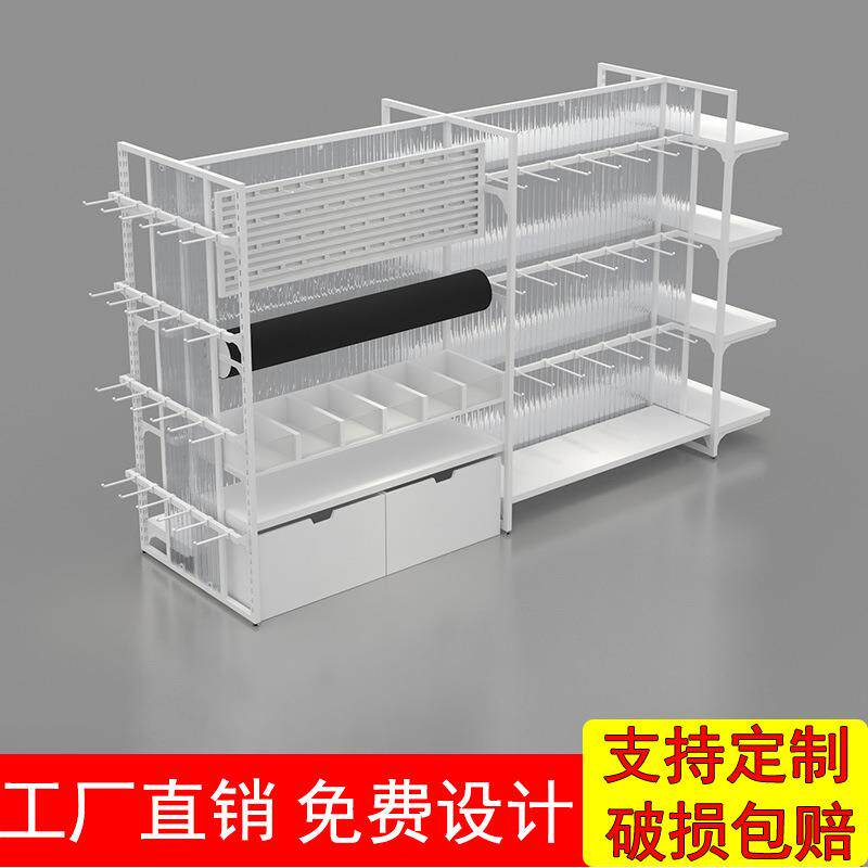 名创货架白色中岛台双面展示架母婴宠物文具精品饰品店货架商用