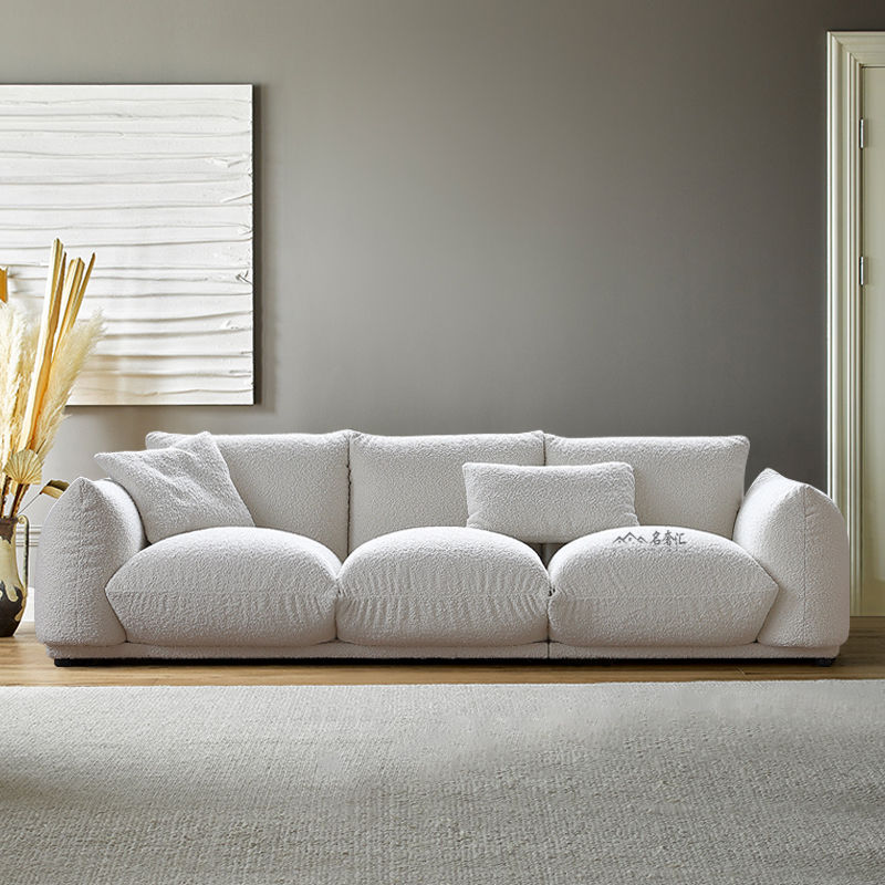 意式极简侘寂风布艺北欧奶油小户型客厅设计师arflex简约面包沙发