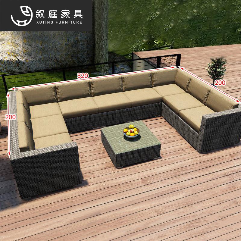 户外沙发藤编休闲组合庭院露台泳池公共场合景区会客别墅洽谈家具