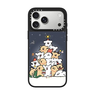 CASEPVUB圣诞树线条小狗17promax适用苹果iphone16pro保护套防摔15明星网红同款Magsafe磁吸可爱卡通手机壳