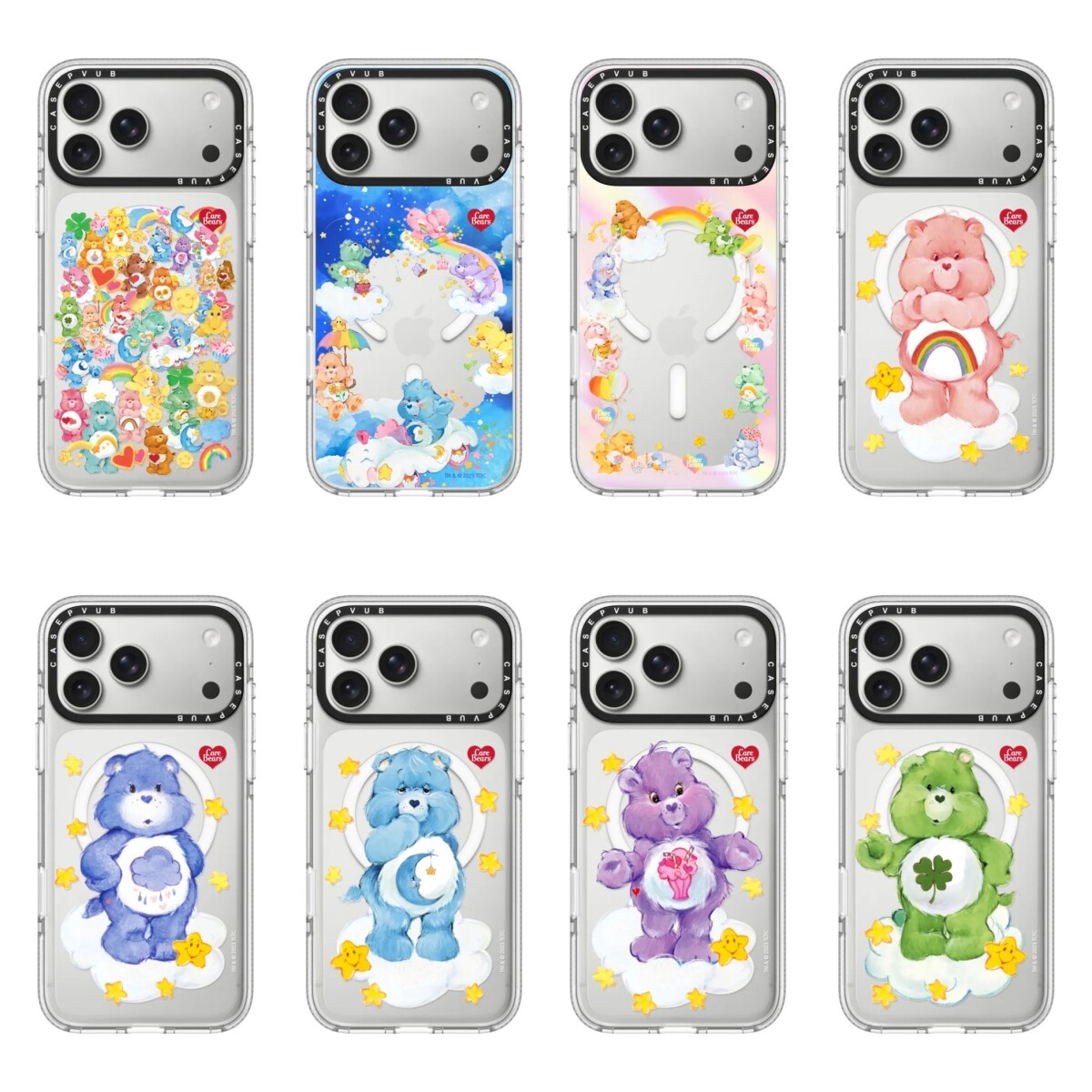 CASEPVUB彩虹爱心小熊Care Bears白框18promax适用苹果iphone17pro网红16明星同款Magsafe磁吸卡通防摔手机壳