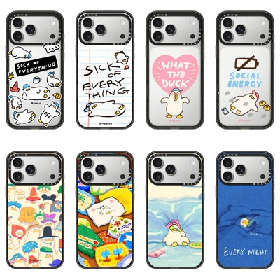 CASEPVUB联名SSEBONG躺平鸭17promax适用苹果iphone16pro网红15明星同款Magsafe磁吸卡通防摔手机壳