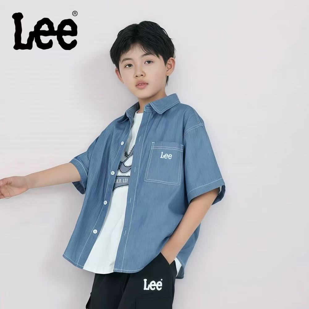 春夏季新款系扣纯色百搭休闲儿童衬衫-LK5X3HUT0818