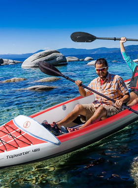 spatium 皮划艇单双人充气船独木舟漂流超大拉丝硬底皮划艇桨板