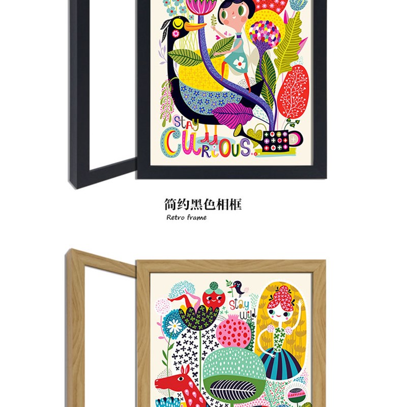 速发时尚缤纷马儿童房装饰画卧室床头挂画客厅壁画餐厅咖啡馆壁画图片