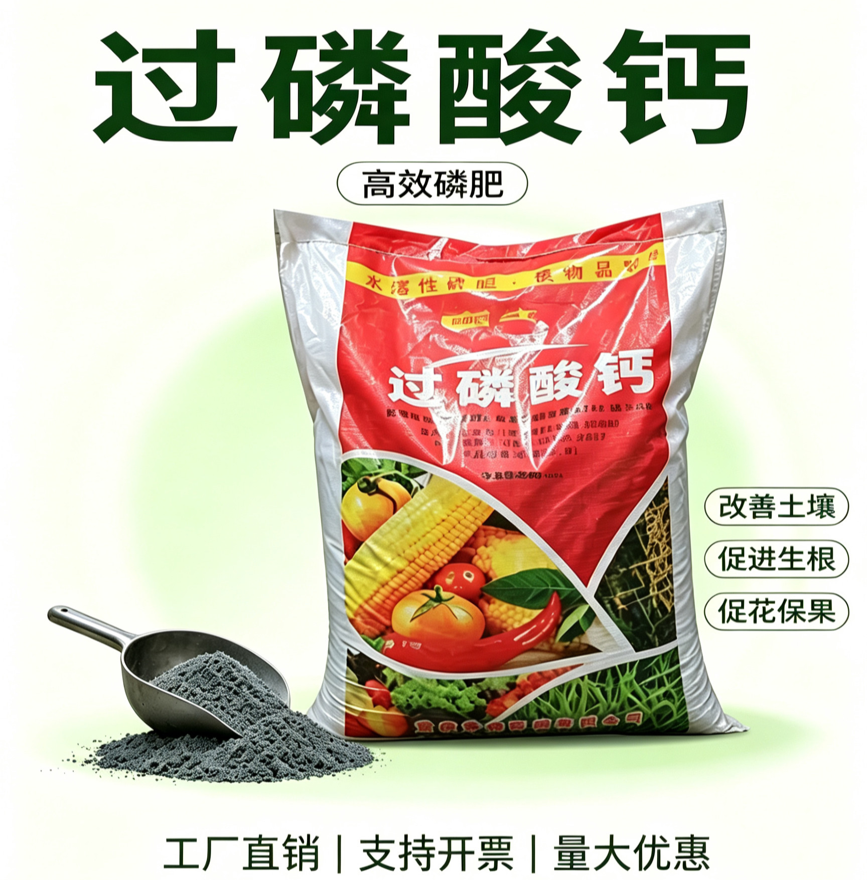 过磷酸钙磷肥生根壮根调节土壤用