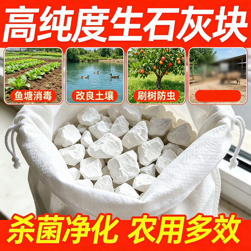 生石灰块鱼塘消毒除湿防潮多用途