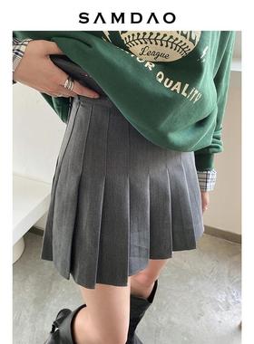 SAMDAO 高质感百褶裙带安全裤防走光a字裙高腰梨形显瘦小个子半裙