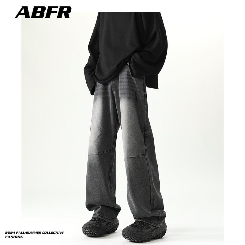 ABFR美式烟灰色牛仔裤子男直筒vintage复古春秋季男生高级感穿搭