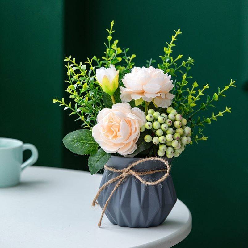 极速鞋柜上摆的装饰品现代简约办公室客厅创N意桌面插花摆件家居