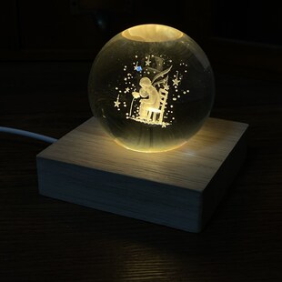 新品小王子与他的玫瑰花浪漫治D愈水晶小夜灯摆件情侣节日生