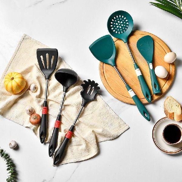 极速New 6 PCS  Silicone Cooking KitchenL Utensils Set Heat