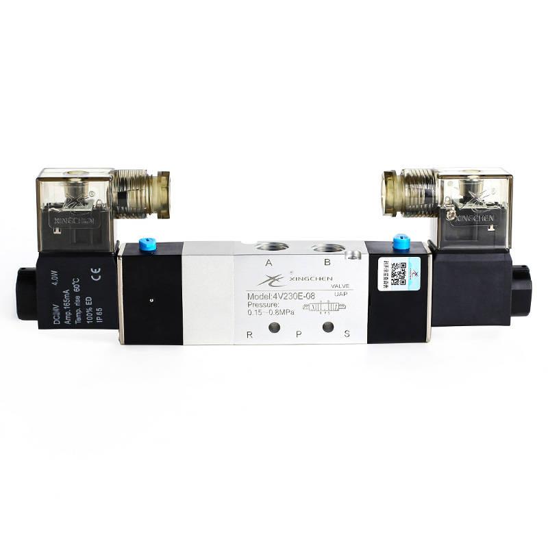 极速气动三位五通电磁阀4V230-08DC24V 230P 230E换向阀4V2Z30C-0