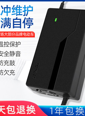 新品适用松吉电动车电瓶充电器48V12AH6D0V20AH72V32AHT孔通用专