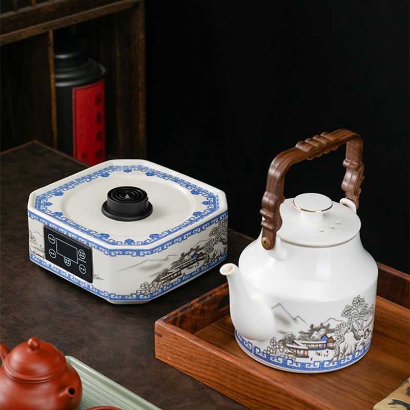 新品物陶瓷智能电陶炉煮茶机烧水C壶家用烧水壶带灯光电茶炉煮茶