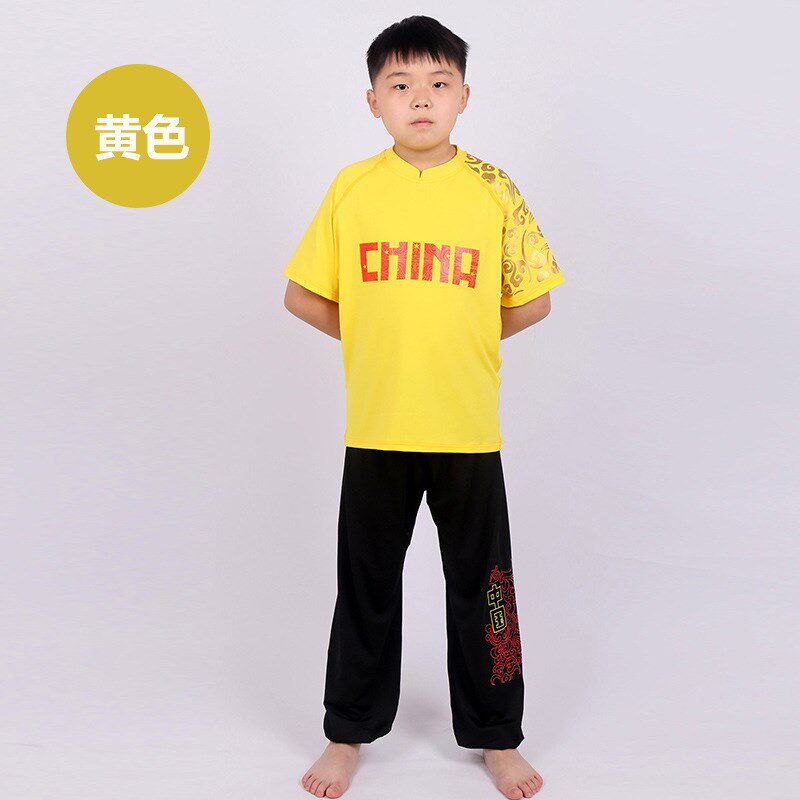 新品武术服散f打服表演服圆领高弹练功服排汗中国红训练打比赛LOG