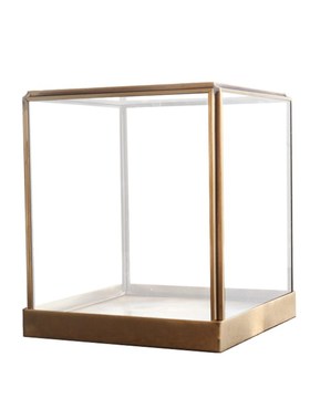 极速家居摆件观音佛像玻璃罩子铜雕刻工艺品铜底R座防尘透明展示