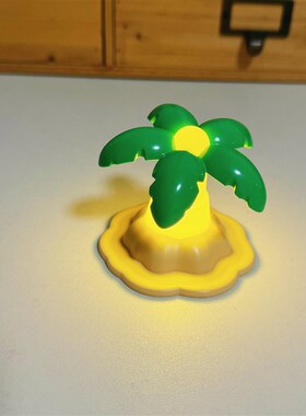 新品椰树与海可o爱卡通椰子树小书桌氛围灯创意夜灯摆件节日