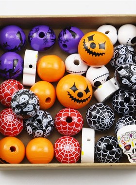 极速Halloween Decoration Wowoden Beads Strings Ghost Festiva