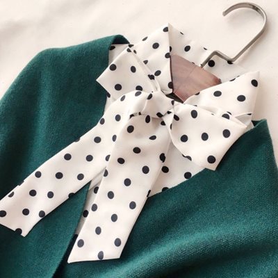 极速假领子衬衫女衬衫领子蝴蝶结装饰G领子圆点立领假衣领假衬衫